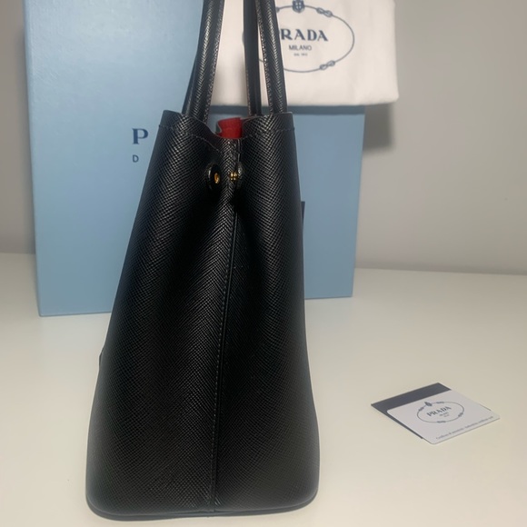 Small Saffiano Leather Double Prada B Bag - Picture 8 of 9